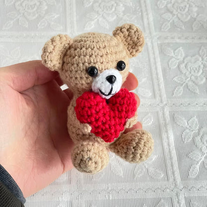 Peluche ours crochet cœur doux cadeau romantique
