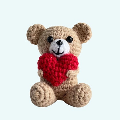 Peluche ours crochet cœur doux cadeau romantique