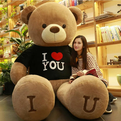 Peluche ours géant câlin amour en Tshirt doux