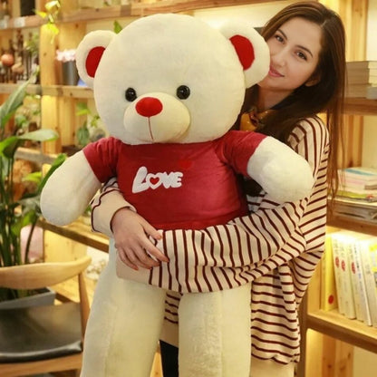 Peluche ours géant câlin amour en Tshirt doux