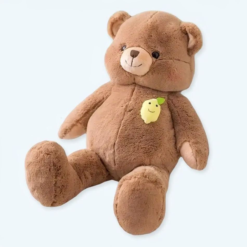 Peluche ours géant marron doux câlin chaleureux hiver