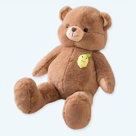 Peluche ours géant marron doux câlin chaleureux hiver