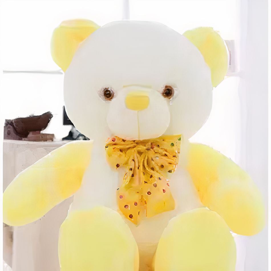 Peluche ours jaune kawaii douce câline enfant décor