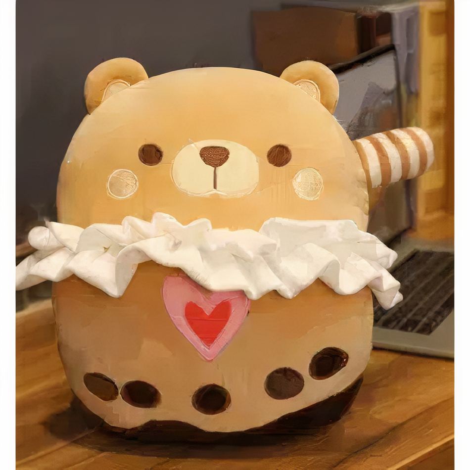 Peluche ours joyeux doux câlin univers enfant chaleureux