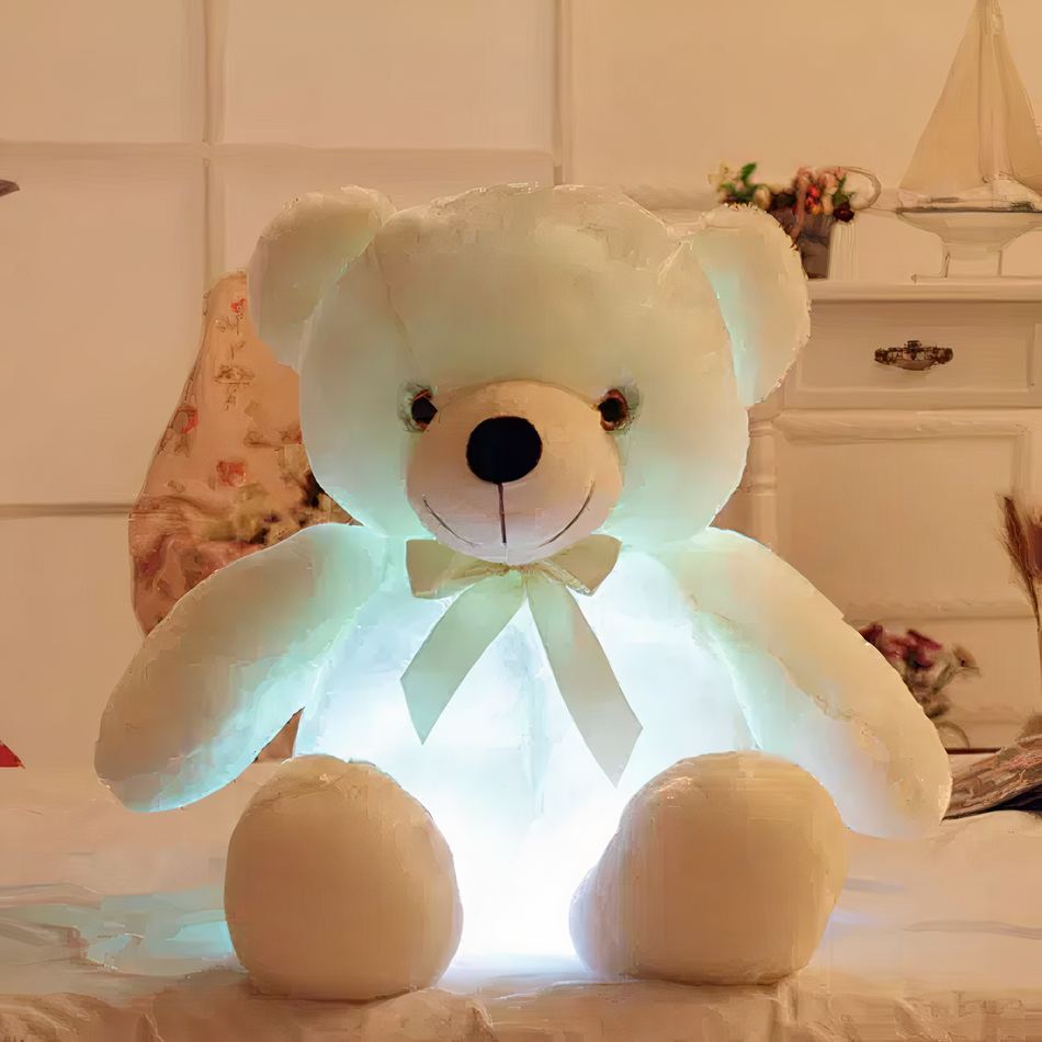 Peluche ours oreiller douce LED lumineuse chambre cozy