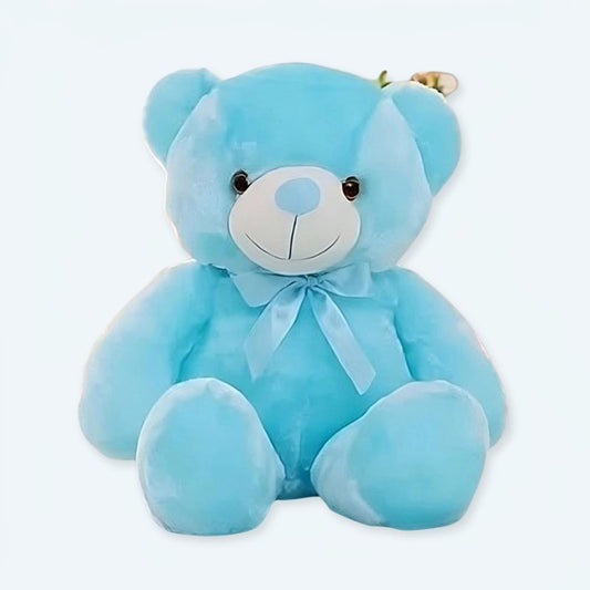 Peluche ours oreiller LED bleu doux lumineux nuit