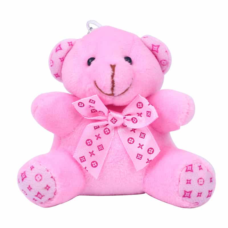 Peluche ours porte-clés rose doux accessoire mignon