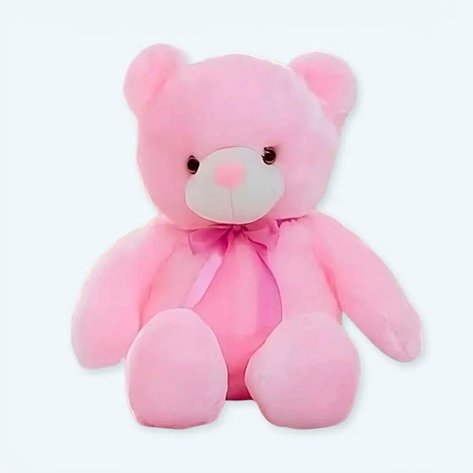 Peluche ours rose lumineux LED douce nuit apaisante