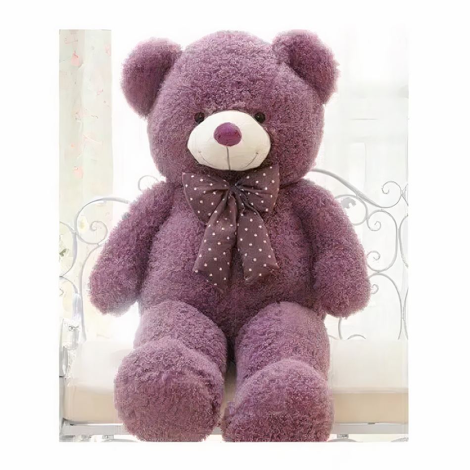 Peluche ours violet géant doux câlin chambre enfant