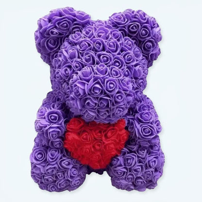 Peluche ours violettes roses douce câline enfant