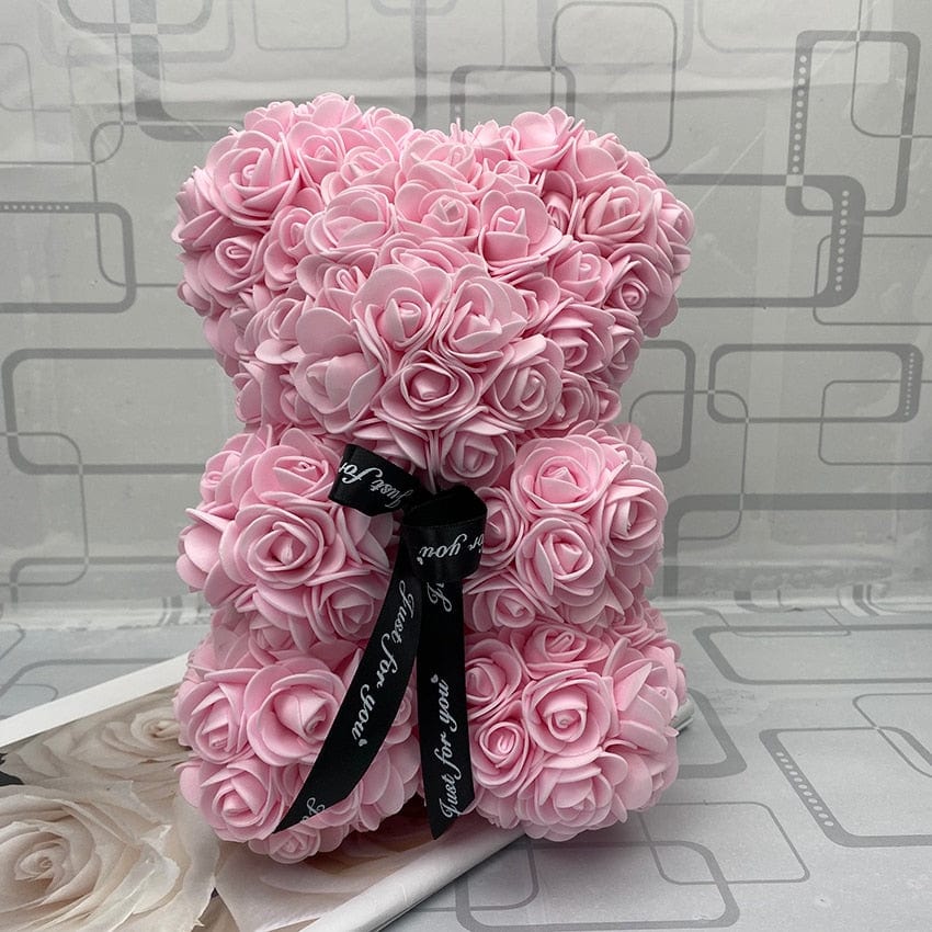 Peluche ourson en rose bicolore Saint-Valentin