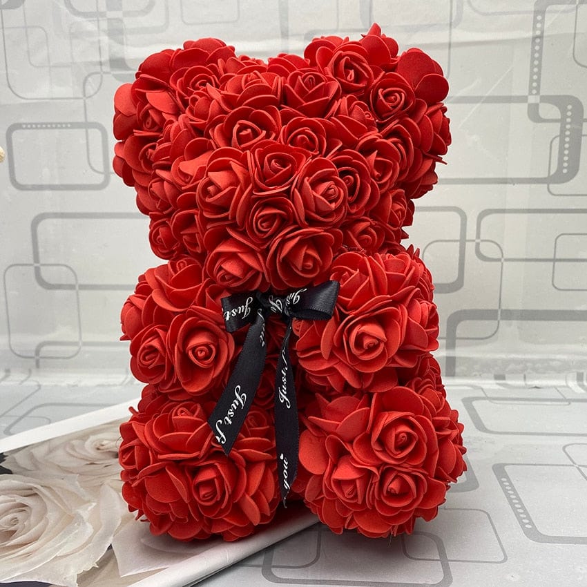 Peluche ourson en rose bicolore Saint-Valentin