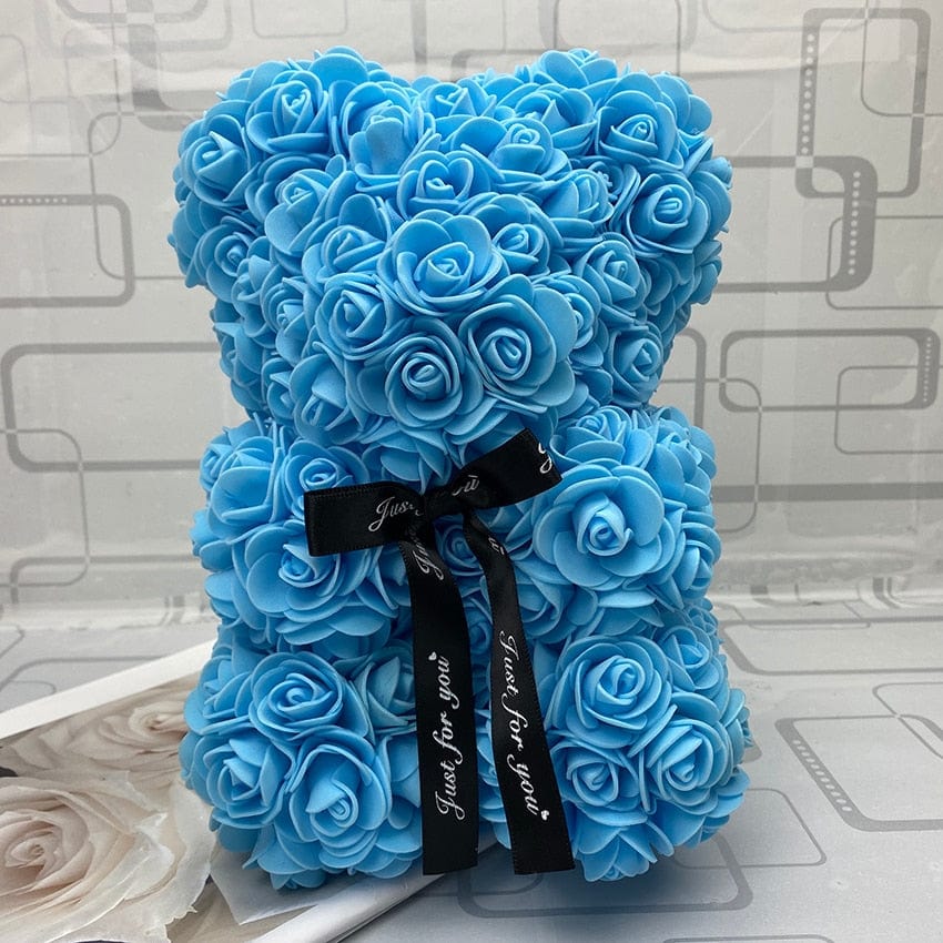 Peluche ourson en rose bicolore Saint-Valentin