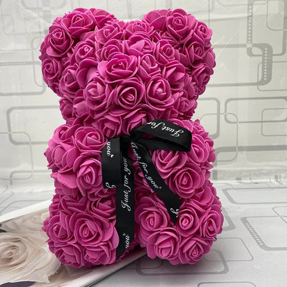 Peluche ourson en rose Saint-Valentin