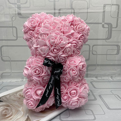 Peluche ourson en rose Saint-Valentin