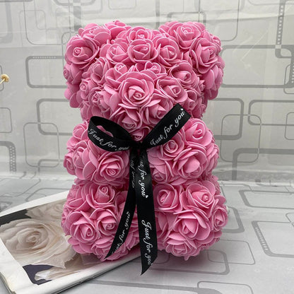 Peluche ourson en rose Saint-Valentin
