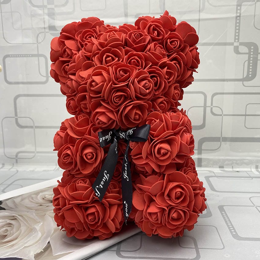 Peluche ourson en rose Saint-Valentin