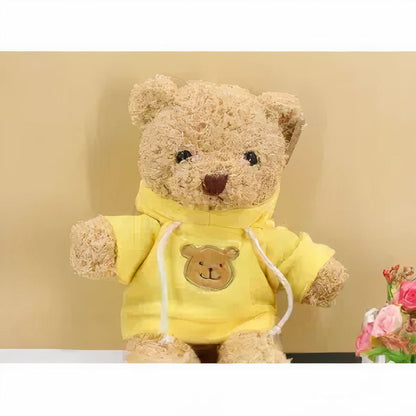 Peluche ourson jaune doux hiver câlin enfant