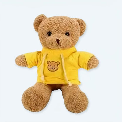 Peluche ourson jaune doux hiver câlin enfant