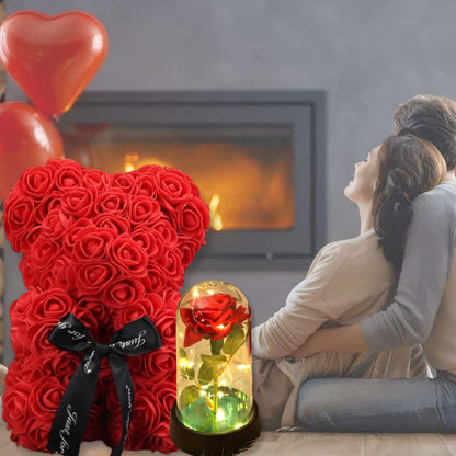 Peluche ourson rose amour romantique cadeau éternel