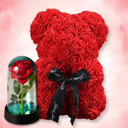 Peluche ourson rose amour romantique cadeau éternel
