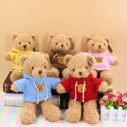 Peluche ourson rouge câlin doux hiver chaleureux