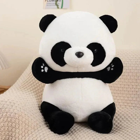 Peluche panda assise et joyeuse