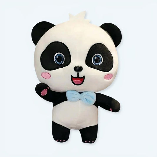 Peluche panda bleu enfant doux et ludique univers bus