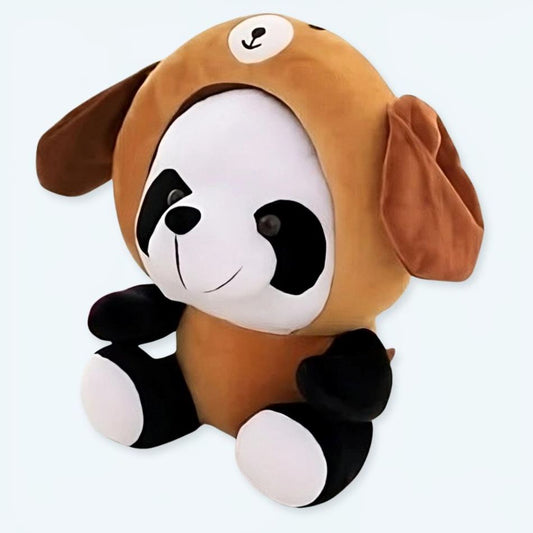 Peluche panda chien déguisement câlin doux enfant
