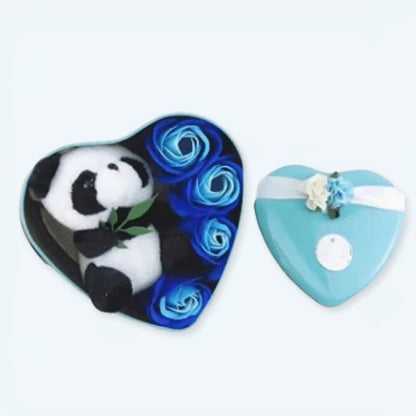 Peluche panda douce bleu Saint Valentin romantique