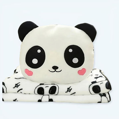 Peluche panda doux amoureux avec couverture cosy