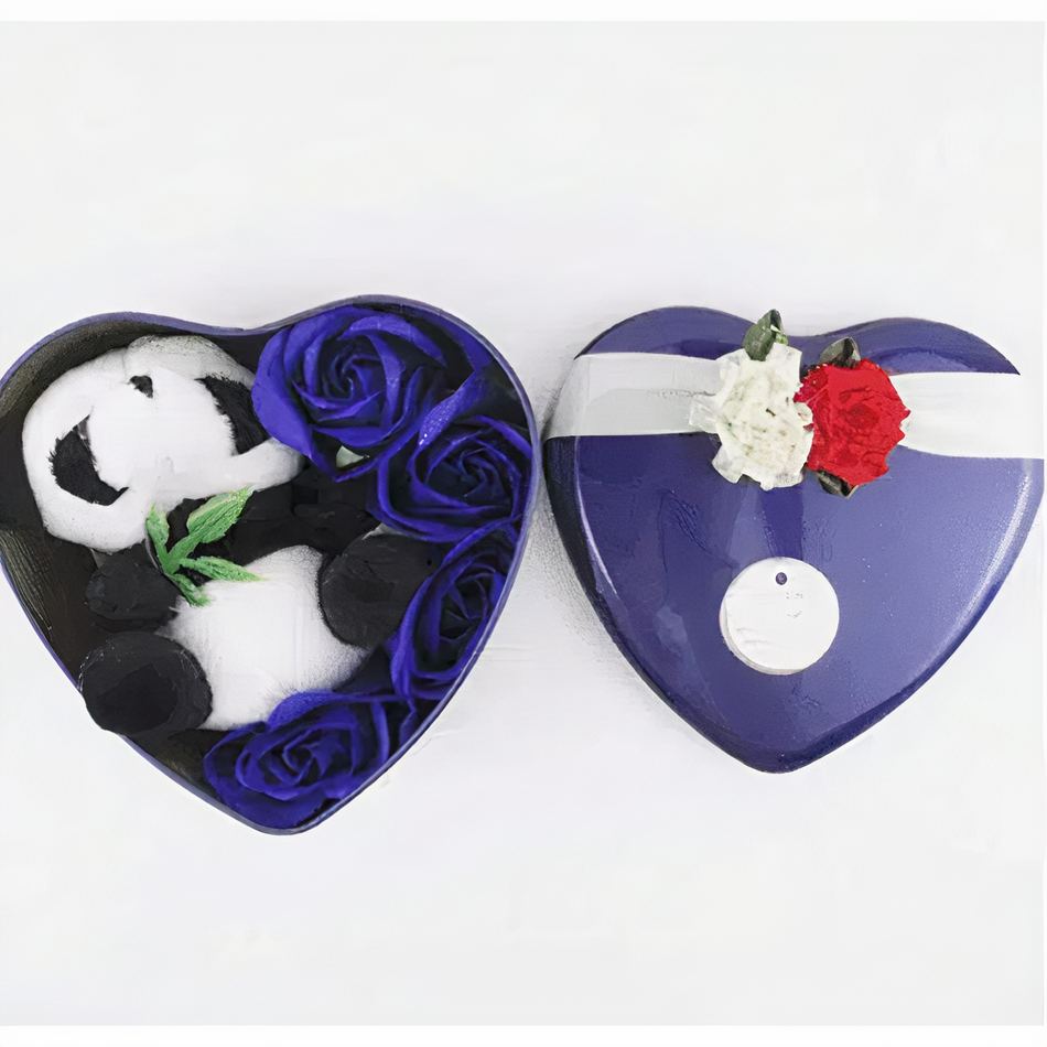 Peluche panda doux coffret amoureux Saint Valentin