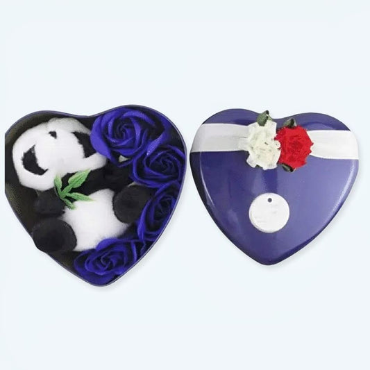 Peluche panda doux coffret amoureux Saint Valentin