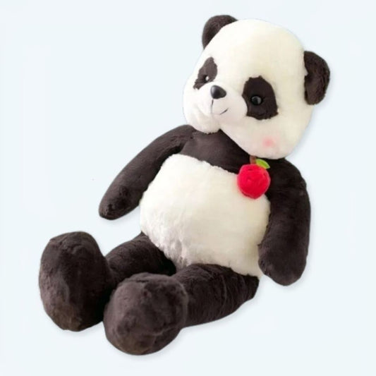 Peluche panda géant moelleux noir blanc câlin doux