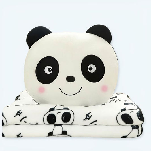 Peluche panda joyeux douce avec couverture confort