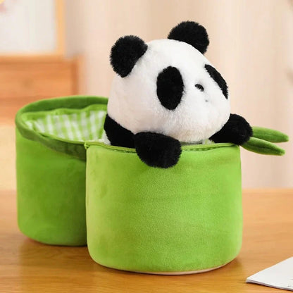 Peluche panda mignonne et son bambou