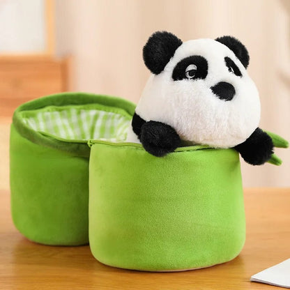 Peluche panda mignonne et son bambou