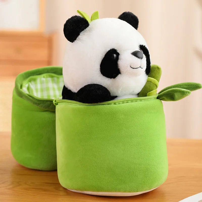 Peluche panda mignonne et son bambou