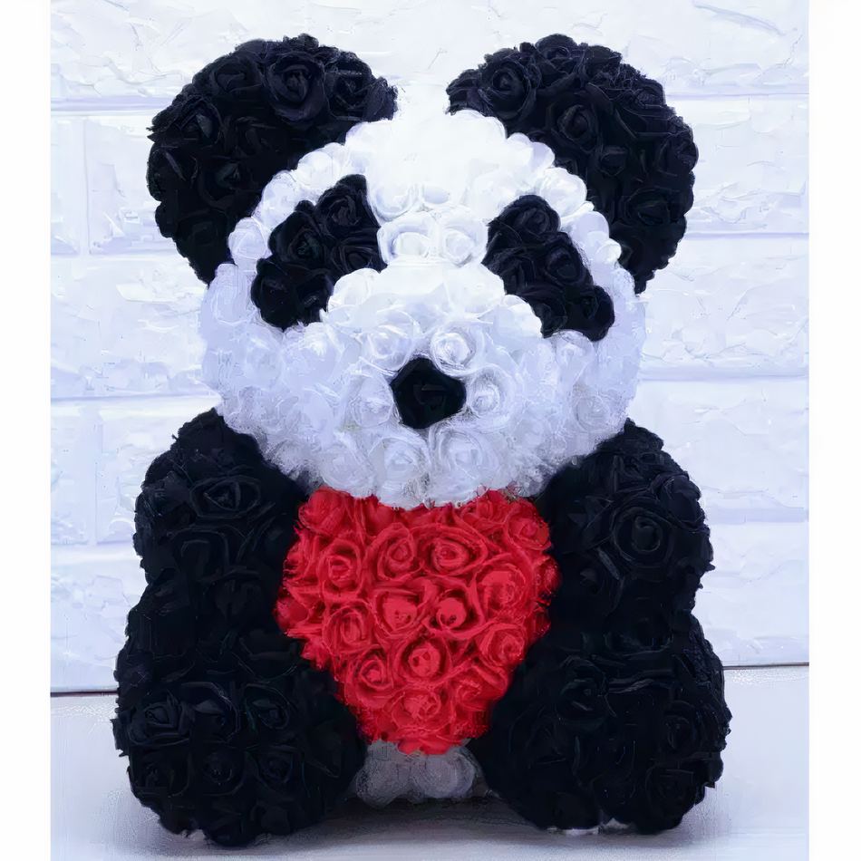 Peluche panda rose rouge douce câline décoration enfant
