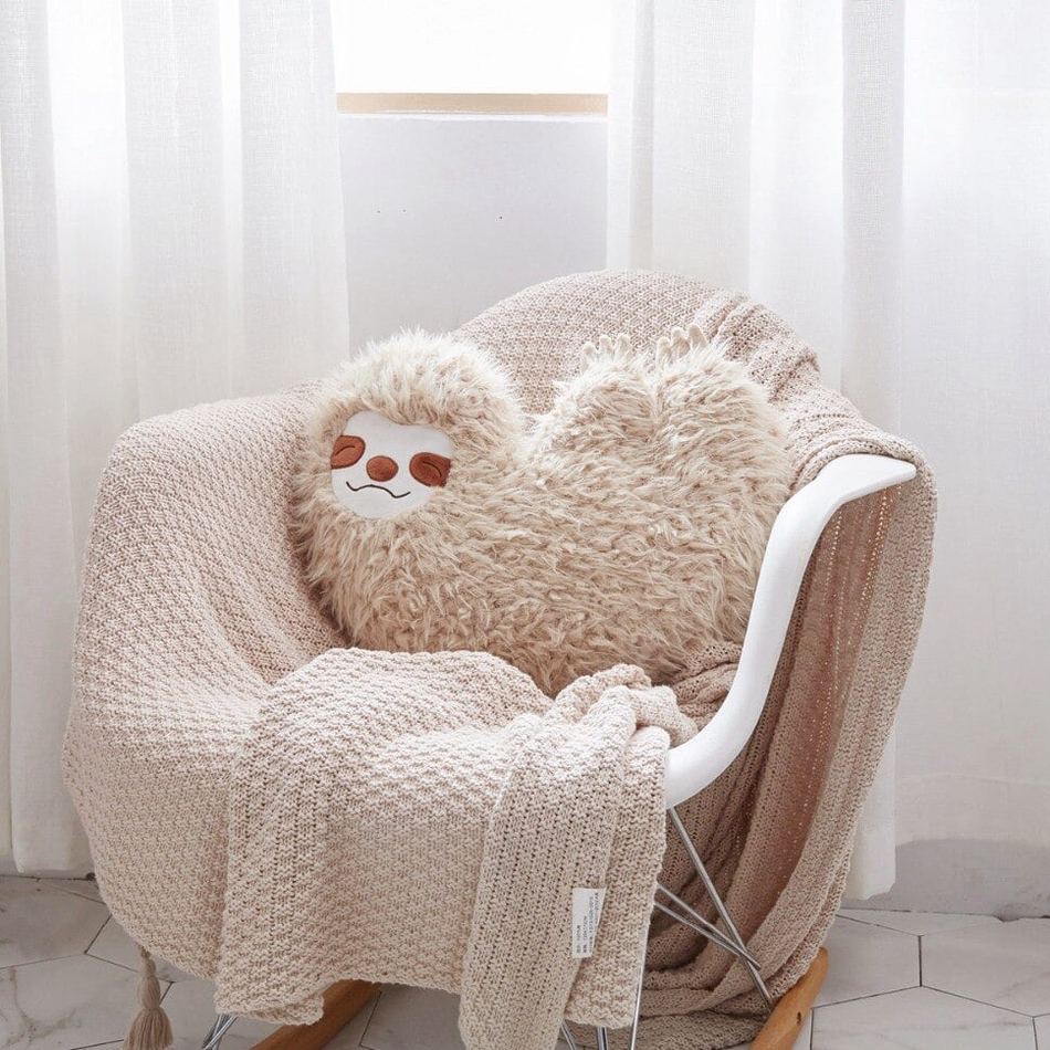 Peluche paresseux cœur enfant doux confortable câlin