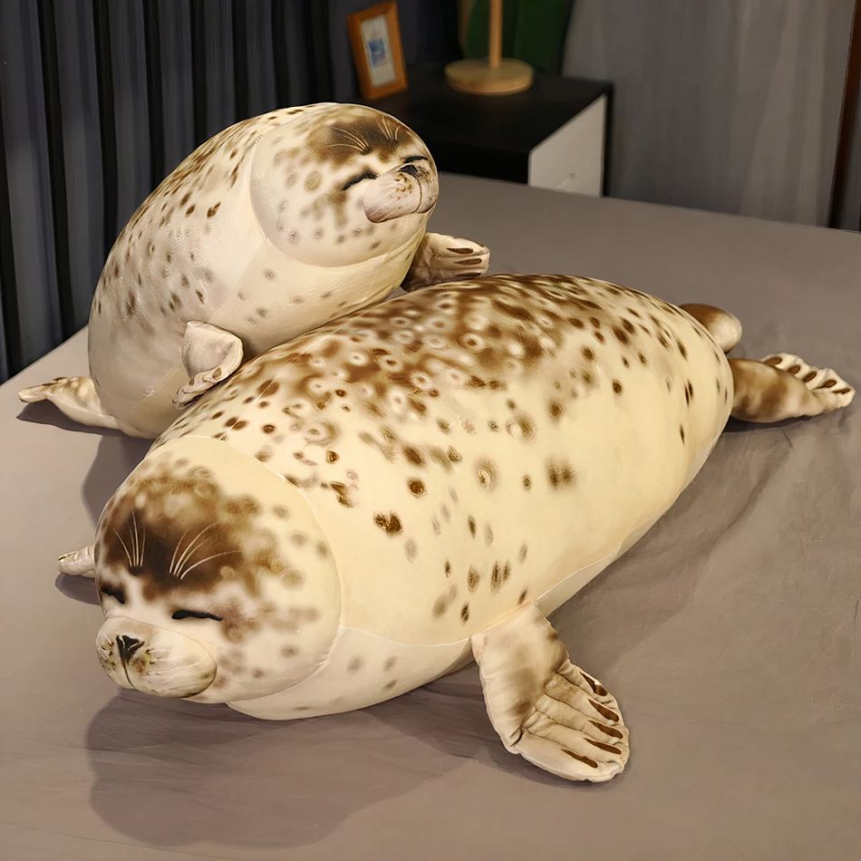 Peluche phoque XXL réaliste douce hiver câlin déco