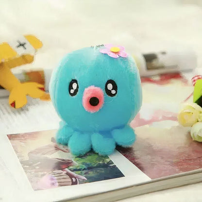 Peluche pieuvre bleue porte-clés kawaii douceur marine