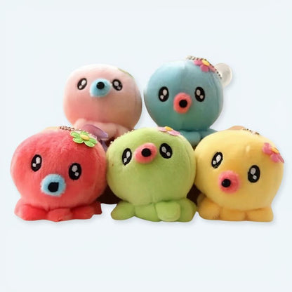 Peluche pieuvre bleue porte-clés kawaii douceur marine