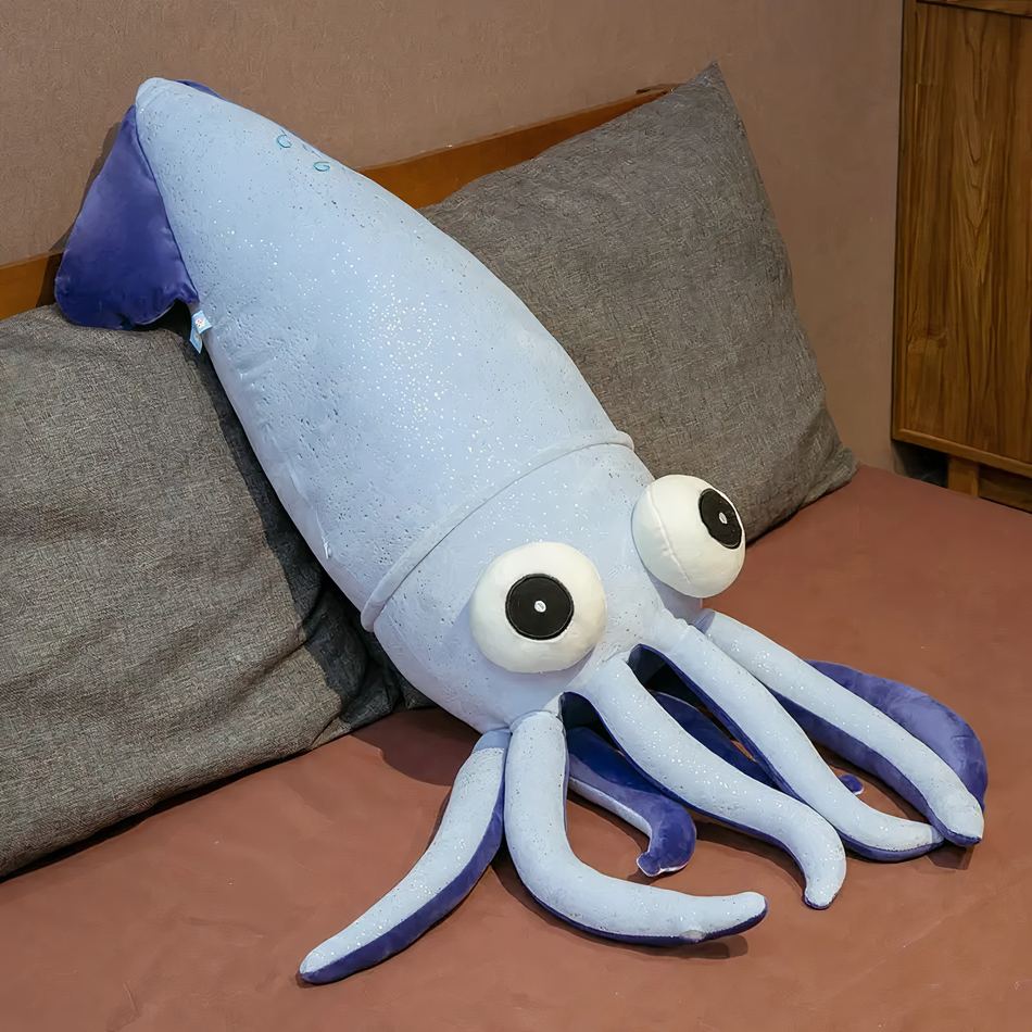 Peluche pieuvre calamar géant océan doux enfant