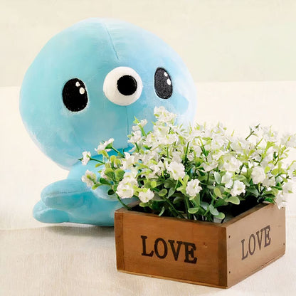 Peluche pieuvre douce Kawaii bleue enfant câlin