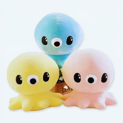 Peluche pieuvre douce Kawaii bleue enfant câlin