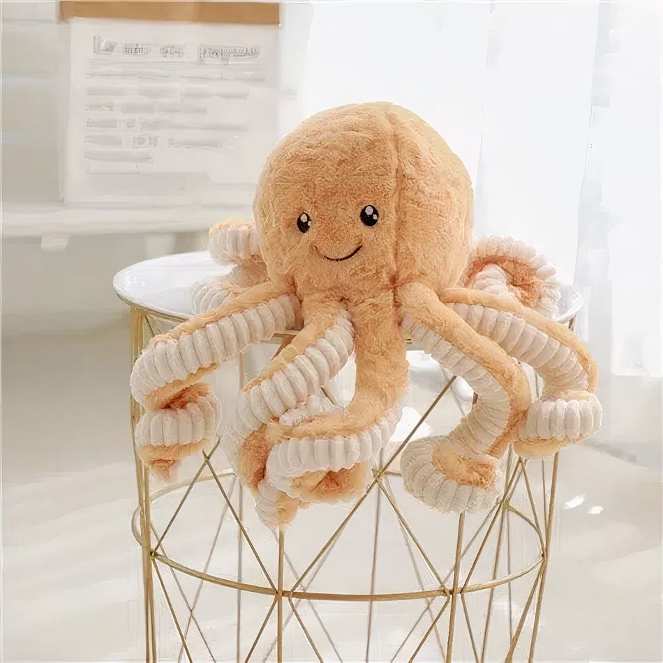 Peluche pieuvre douce multicolore enfant câlin océan