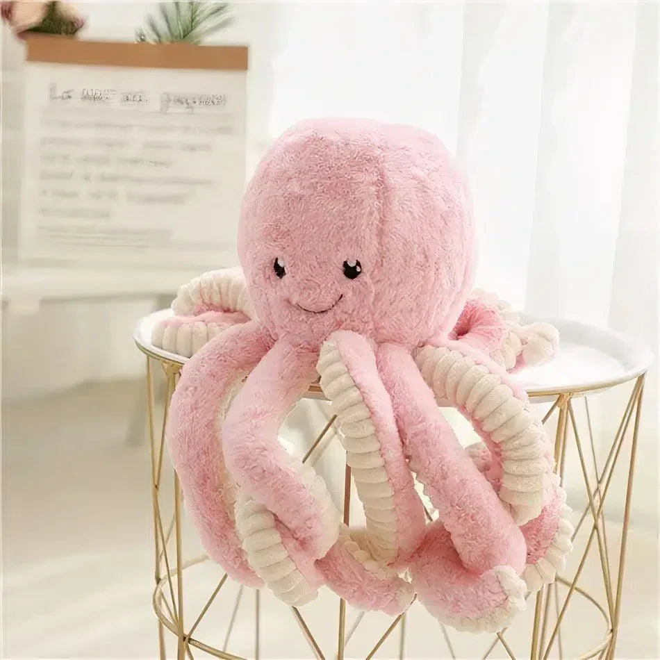 Peluche pieuvre douce multicolore enfant câlin océan