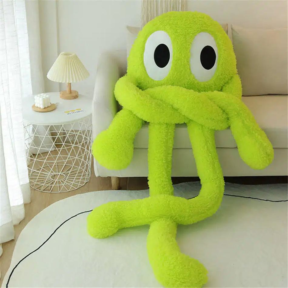 Peluche pieuvre géante verte douce océan câlin enfant
