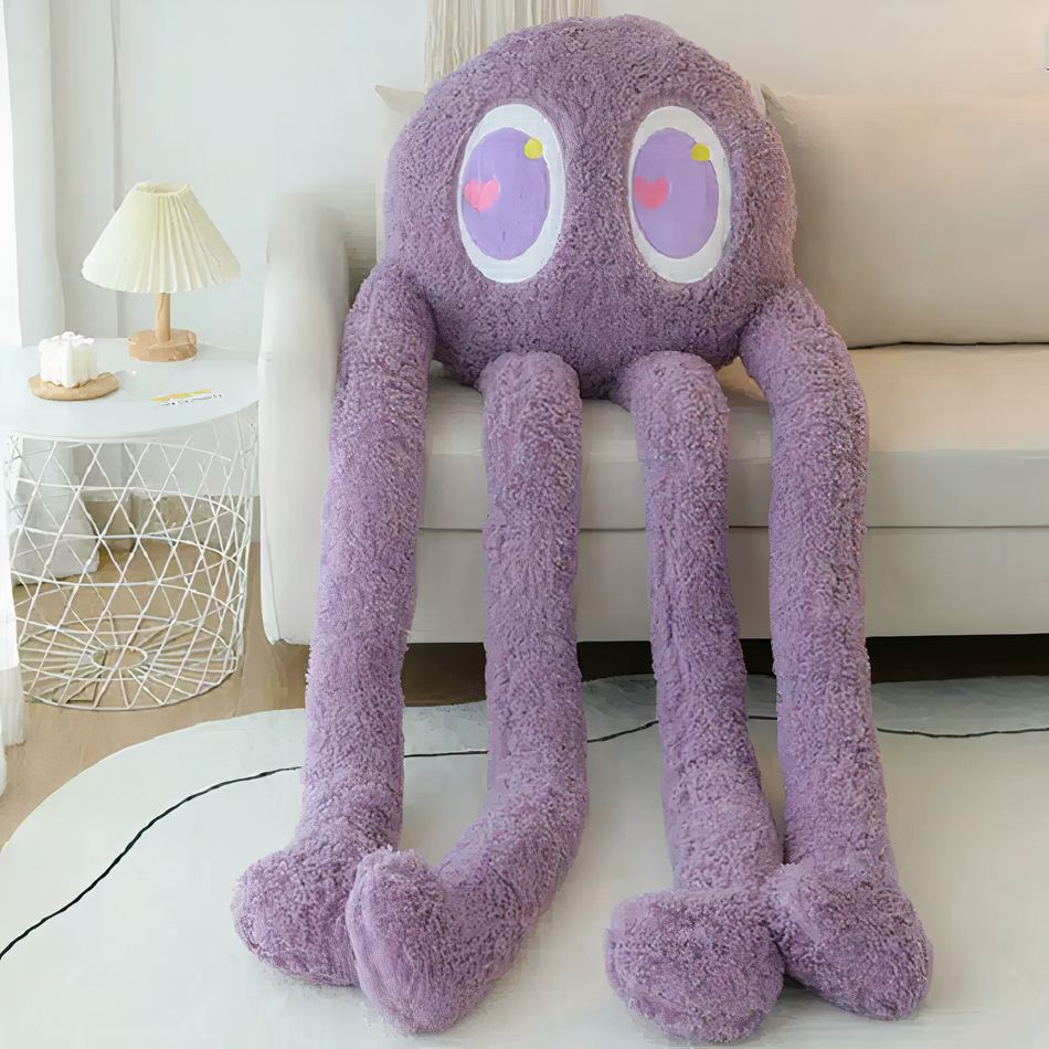 Peluche pieuvre géante violette douce câline enfant